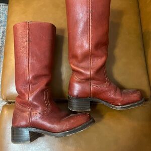 Frye Red Leather Boots Rarely Worn, good soles.